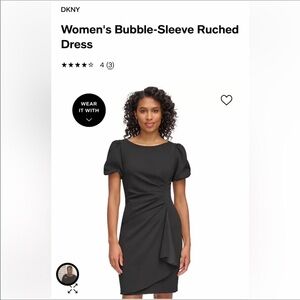 Dkny bubble sleeve ruched dress